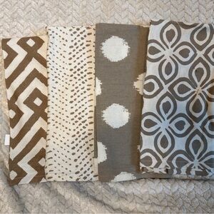 Set of Brown and Cream Patterned Napkins